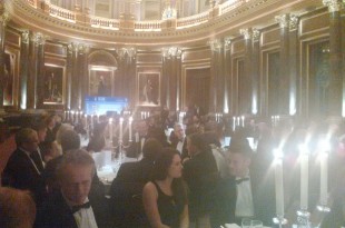 Dinner by candlelight in the Drapers Hall.