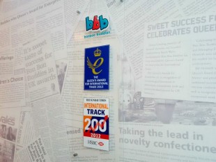 Wall of awards won by Bon Bon Buddies.