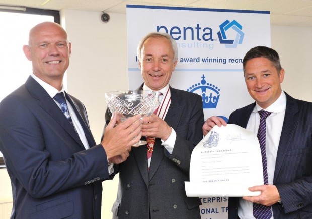 The penta team receiving the Queen's Award for Enterprise.