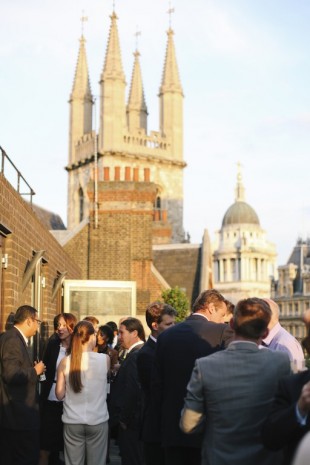 Reception on the roof of TestPlant's offices overlooking St Pauls Cathedral
