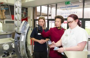 Princess Anne with staff at CMB.