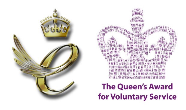Logos of The Queen's Award for Enterprise Promotion and The Queen's Award for Voluntary Service