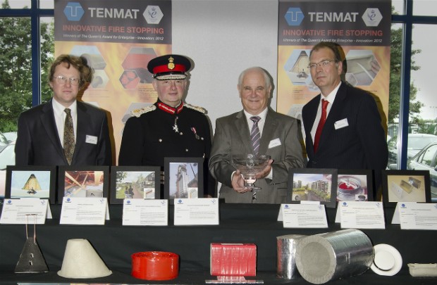 The Lord Lieutenant with Tenmat Fire Protection team.