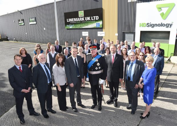 The Linemark team with the Lord Lieutenant of Lancashire.